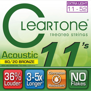 Cleartone80/20 BRONZE アコースティックギター弦 カスタムライトゲージ 011-052