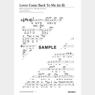 楽譜 Lover Come Back To Me（in B）