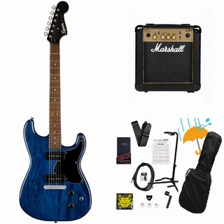 Squier by Fender Limited Edition Paranormal Strat-O-Sonic Sapphire Blue Transparent Marshall MG10アンプ付属エレキギタ