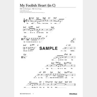 楽譜 My Foolish Heart（in C）