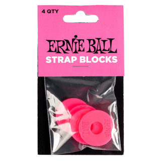 ERNIE BALL5623 STRAP BLOCKS 4PK PINK ゴム製 ストラップブロック ピンク 4個入り