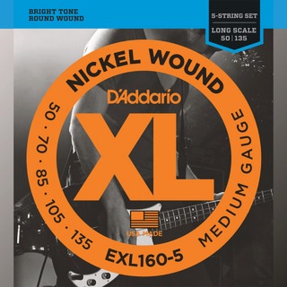 D'Addario EXL160-5 NICKEL WOUND [Long]【ベース弦】【5弦用】