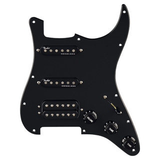 Fender フェンダー Pre-Wired Strat Pickguard Quadra Tap/Ultra Noiseless HSS Black 11 Hole PG