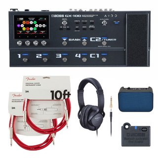 BOSS GX-100 [BT-DUAL + 周辺機器アイテム同時購入ベーシスト向けセット] フェンダー ケーブル(赤) 【WEBSHOP】