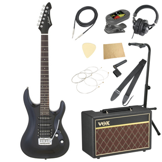 Aria Pro IIアリアプロ MAC-STD Metallic Black エレキギター VOXアンプ付き 入門11点 初心者セット