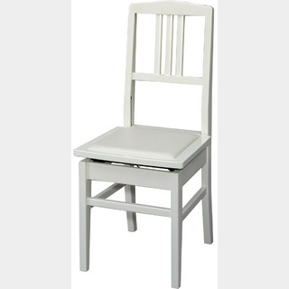 名陽木工No.5 ホワイト塗 ピアノ椅子 背付タイプジャパンプライド製 純国産ピアノ椅子