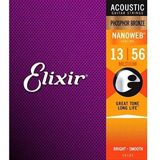 Elixir#16102 アコースティックギター弦 NANOWEB フォスファーブロンズ Medium