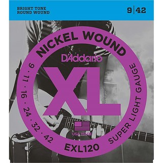 D'Addario XL Nickel Electric Guitar Strings EXL120 (Super Light/09-42)