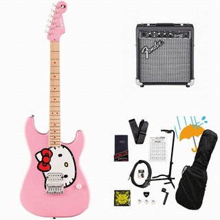 Squier by Fender Limited Edition Hello Kitty Stratocaster Maple Fingerboard Pink Fender 10Wアンプ付属エレキギター初心