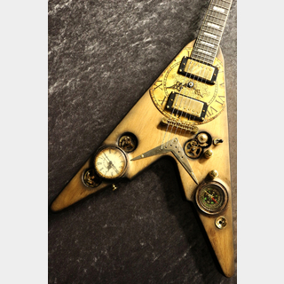 Martper Guitars Flying V Type Custom Made Model " Time Flies" 【時計が動いてます】【当コンセプト初のVタイプ】