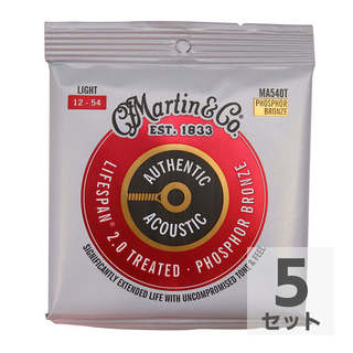 Martin MA540T Treated with Lifespan Phospher Bronze Light アコースティックギター弦×5セット