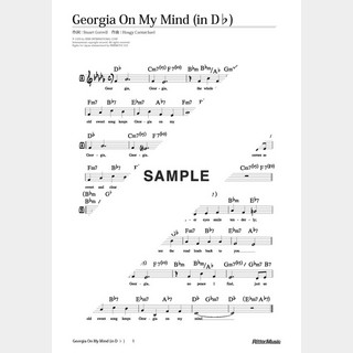 楽譜Georgia On My Mind（移調バージョン in D♭）