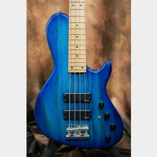 SadowskyMasterBuilt 24-Fret Single Cut Bass, Swamp Ash Body, 4-String - Bora Blue Burst Transparent