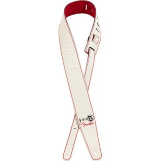 Fender JOHN 5 LEATHER STRAP WHITE AND RED (#0990650109)