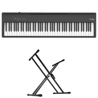 Roland ローランド FP-30X-BK Digital Piano ブラック 電子ピアノ キーボードスタンド 2点セット [鍵盤 Aset]