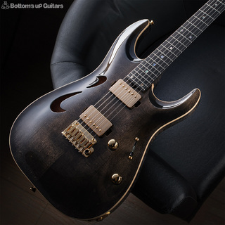 T's Guitars {BUG} DST-Pro24Carved, Hollow, オールメイプルBody (Trans Black) 【サウンドメッセ2024出展モデル !!】