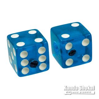 ALLPARTSPK-3250-068 Set of 2 Unmatched Dice Knobs, Blue Transparent [5121]