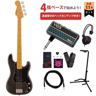 FenderJ Precision Bass Maple Fingerboard Black Gold VOXヘッドホンアンプ付属エレキベース初心者セット【WEBSH