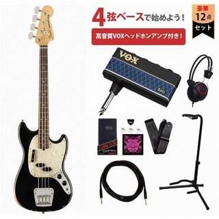 Fender JMJ Road Worn Mustang Bass Black VOXヘッドホンアンプ3付属エレキベース初心者セットR【WEBSHOP】