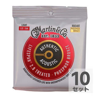 Martin MA540T Treated with Lifespan Phospher Bronze Light アコースティックギター弦×10セット
