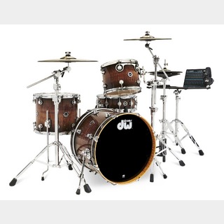 dw 4-Piece Complete Bundle Kit - Candy Black Burst over Curly Maple Exotic -