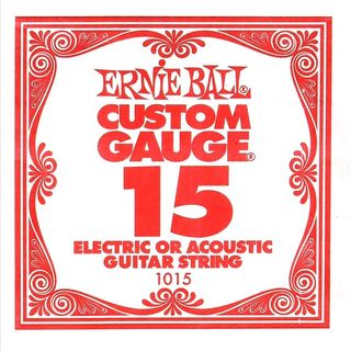ERNIE BALL1015 エレキギター／アコギ弦 015 プレーンスチール 【バラ弦1本】