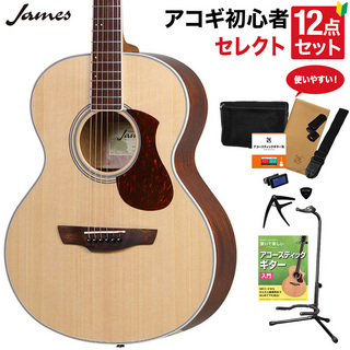 JamesJ-300A NAT アコースティックギター 教本付きセレクト12点セット 初心者セット