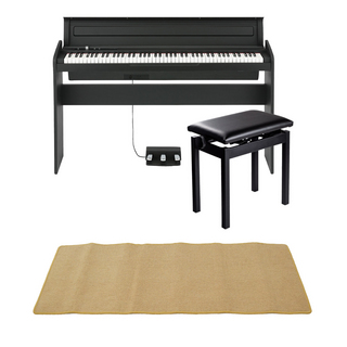 KORG コルグ LP-180 BK 電子ピアノ 高低自在椅子 ピアノマット(クリーム)付きセット