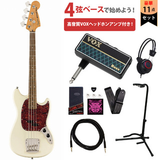 Squier by Fender Classic Vibe 60s Mustang Bass Laurel Fingerboard Olympic White VOXヘッドホンアンプ付属エレキベース初