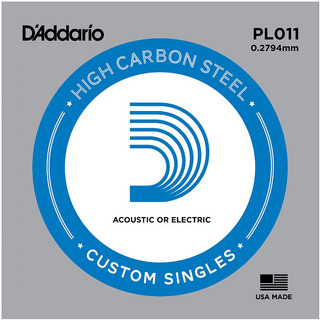 D'Addario PL011 アコギ／エレキギター兼用弦 Plain Steel 011 【バラ弦1本】