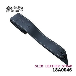 Martinギターストラップ SLIM LEATHER STRAP 18A0046 BK ブラック レザーストラップ マーチン