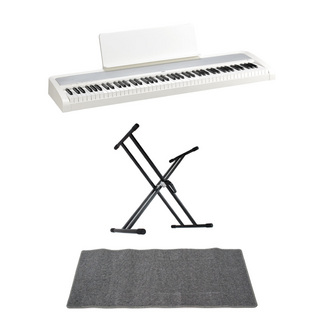 KORG コルグ B2 WH 電子ピアノ Dicon Audio KS-020 X型キーボードスタンド ピアノマット(グレイ)付きセット