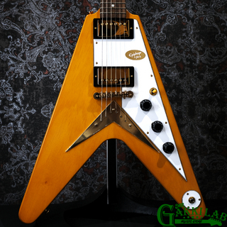 Epiphone Inspired by Gibson Custom Shop 1958 Korina Flying V Aged Natural 2024年製【軽量2.84kg】【現物画像】