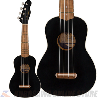 Fender AcousticsVenice Soprano Uke, Walnut Fingerboard, Black (ご予約受付中)