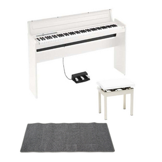 KORG コルグ LP-180 WH 電子ピアノ 高低自在椅子付き ピアノマット(グレイ)付きセット
