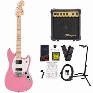 Squier by Fender Sonic Mustang HH Maple Fingerboard White Pickguard Flash Pink スクワイヤー PG-10アンプ付属エレキギタ