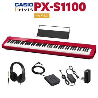 CasioPX-S1100 RD レッド 電子ピアノ 88鍵盤 ヘッドホンセット 【PX-S1000後継品】