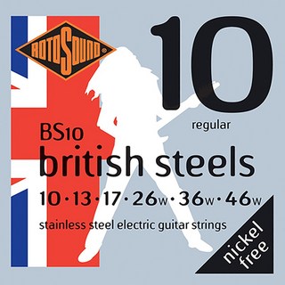 ROTOSOUND BRITISH STEEL [Stainless Steel-Nickel Free] (BS10 Regular 10-46)