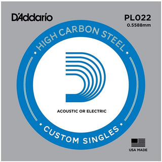 D'AddarioPL022 アコギ／エレキギター兼用弦 Plain Steel 022 【バラ弦1本】