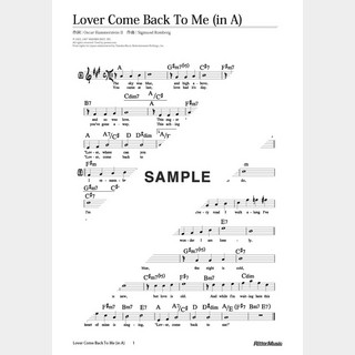 楽譜Lover Come Back To Me（in A）