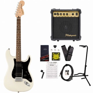 Squier by Fender Affinity Series Stratocaster HH Laurel Fingerboard Black Pickguard Olympic White PG-10アンプ付属エレ