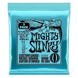 ERNIE BALL Mighty Slinky Nickel Wound Electric Guitar Strings 3 Pack #3228 【在庫処分超特価】