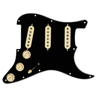Fender Pre-Wired Strat Pickguard Custom Shop Texas Special SSS Black  配線済み ピックアップセット