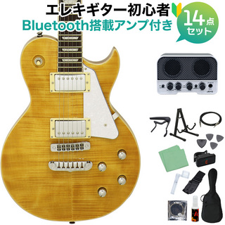 Aria Pro II PE-AE200 YG エレキギター初心者14点セット Bluetooth搭載ミニアンプ付