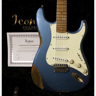 Iconic Guitars 【当店オリジナルエイジド】Solana Vintage Modern Aged Lake Placid Blue【極杢フレイムネック】