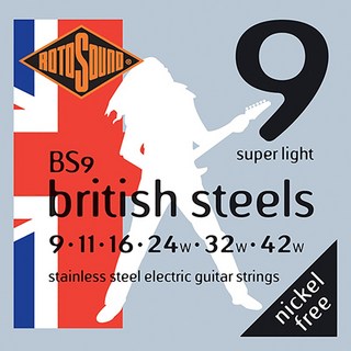 ROTOSOUND BRITISH STEEL [Stainless Steel-Nickel Free] (BS9 Super Light 09-42)