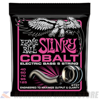 ERNIE BALLSuper Slinky Cobalt 5-String Electric Bass Strings 40-125 Gauge [2737] (ご予約受付中)