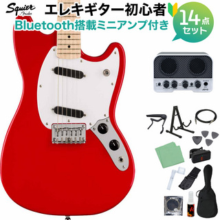 Squier by Fender SONIC MUSTANG Torino Red エレキギター初心者14点セット【Bluetooth搭載ミニアンプ付き】 ムスタング