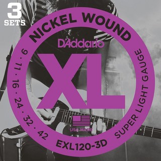 D'AddarioXL Nickel EXL120-3D (3 Pack/09-42)