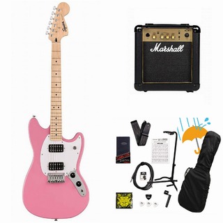 Squier by Fender Sonic Mustang HH Maple FB WH PG Flash Pink Marshall MG10アンプ付属エレキギター初心者セットR【WEBSHOP